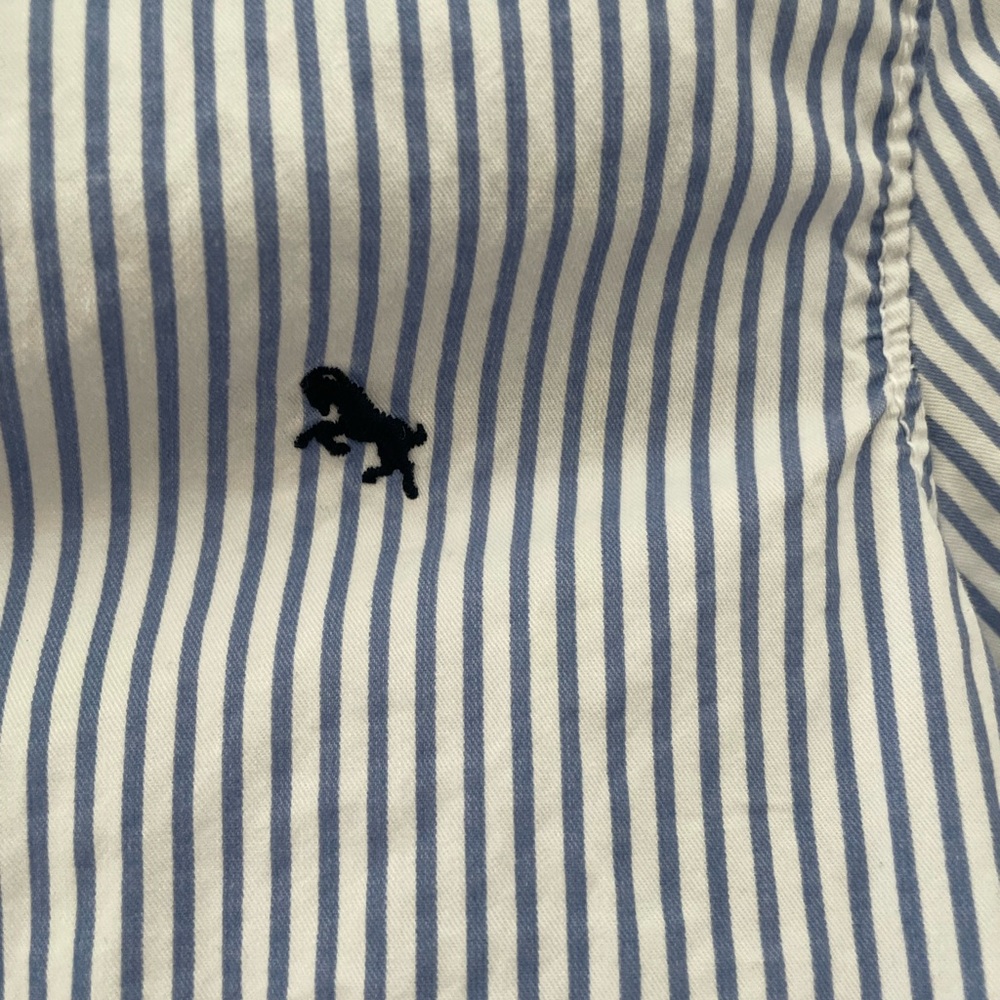 Kids Blue & White Striped Button-Down Shirt - Picture 3 of 5